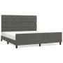Bed frame with dark gray velvet headboard 180x200 cm by vidaXL, Beds and slatted bases - Ref: Foro24-3125953, Price: 243,69 €...