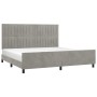 Light gray velvet bed frame with headboard 200x200cm by vidaXL, Beds and slatted bases - Ref: Foro24-3125897, Price: 256,97 €...