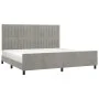 Light gray velvet bed frame with headboard 200x200cm by vidaXL, Beds and slatted bases - Ref: Foro24-3125897, Price: 253,76 €...