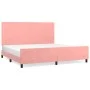 Estructura de cama con cabecero de terciopelo rosa 200x200 cm de vidaXL, Camas y somieres - Ref: Foro24-3125658, Precio: 210,...