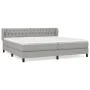 Box spring bed with light gray fabric mattress 200x200 cm by vidaXL, Beds and slatted bases - Ref: Foro24-3126509, Price: 597...