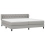Box spring bed with light gray fabric mattress 200x200 cm by vidaXL, Beds and slatted bases - Ref: Foro24-3126509, Price: 611...