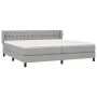 Box spring bed with light gray fabric mattress 200x200 cm by vidaXL, Beds and slatted bases - Ref: Foro24-3126509, Price: 597...