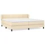 Box spring bed with cream fabric mattress 200x200 cm by vidaXL, Beds and slatted bases - Ref: Foro24-3126274, Price: 558,37 €...