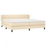Box spring bed with cream fabric mattress 200x200 cm by vidaXL, Beds and slatted bases - Ref: Foro24-3126274, Price: 558,37 €...