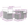 Conjunto de sofá de jardín Manual 7 pcs Gris 100 x 55 x 73 cm