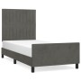 Dark gray velvet bed frame with headboard 90x190cm by vidaXL, Beds and slatted bases - Ref: Foro24-3125850, Price: 141,98 €, ...