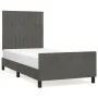 Dark gray velvet bed frame with headboard 90x190cm by vidaXL, Beds and slatted bases - Ref: Foro24-3125850, Price: 132,97 €, ...