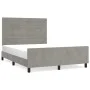 Bed frame with light gray velvet headboard 140x190cm by vidaXL, Beds and slatted bases - Ref: Foro24-3125812, Price: 187,31 €...