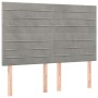 Bed frame with light gray velvet headboard 140x190cm by vidaXL, Beds and slatted bases - Ref: Foro24-3125812, Price: 190,48 €...