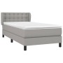 Box spring bed with light gray fabric mattress 100x200 cm by vidaXL, Beds and slatted bases - Ref: Foro24-3126541, Price: 335...
