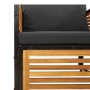 Set de sofás de jardín con cojines 5 pzas madera maciza acacia