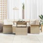 Conjunto de sofá de jardín 7 pcs beige y crema 100 x 55 x 73 cm