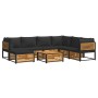 Set de sofás de jardín con cojines 8 pzas madera maciza acacia