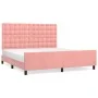Pink velvet bed frame with headboard 160x200 cm by vidaXL, Beds and slatted bases - Ref: Foro24-3126012, Price: 236,08 €, Dis...