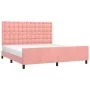 Pink velvet bed frame with headboard 160x200 cm by vidaXL, Beds and slatted bases - Ref: Foro24-3126012, Price: 236,08 €, Dis...