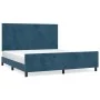 Estructura cama con cabecero terciopelo azul oscuro 160x200 cm de vidaXL, Camas y somieres - Ref: Foro24-3125645, Precio: 243...