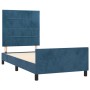 Estructura cama con cabecero terciopelo azul oscuro 90x200 cm de vidaXL, Camas y somieres - Ref: Foro24-3125737, Precio: 153,...