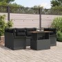 Conjunto de sofá de jardín 7 pcs Negro 100 x 55 x 73 cm
