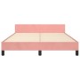 Pink velvet bed frame with headboard 140x200 cm by vidaXL, Beds and slatted bases - Ref: Foro24-3125640, Price: 237,40 €, Dis...