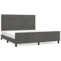 Bed frame with dark gray velvet headboard 180x200 cm by vidaXL, Beds and slatted bases - Ref: Foro24-3125892, Price: 226,54 €...