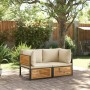 Sofás de jardín 2 pzas con cojines madera maciza acacia