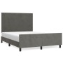 Dark gray velvet bed frame with headboard 140x200 cm by vidaXL, Beds and slatted bases - Ref: Foro24-3125636, Price: 218,63 €...