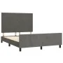 Dark gray velvet bed frame with headboard 140x200 cm by vidaXL, Beds and slatted bases - Ref: Foro24-3125636, Price: 212,16 €...