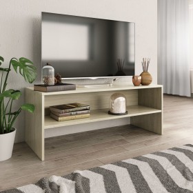 Mueble de TV madera contrachapada color roble 100x