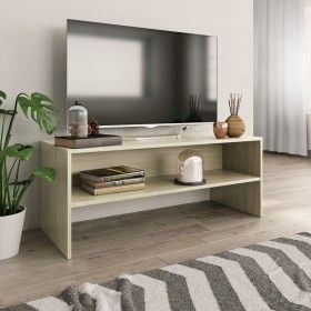 Mueble de TV madera contrachapada color roble 100x40x40cm