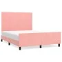 Estructura de cama con cabecero de terciopelo rosa 140x190 cm de vidaXL, Camas y somieres - Ref: Foro24-3125634, Precio: 206,...