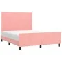 Estructura de cama con cabecero de terciopelo rosa 140x190 cm de vidaXL, Camas y somieres - Ref: Foro24-3125634, Precio: 206,...