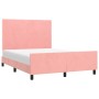 Pink velvet bed frame with headboard 140x190 cm by vidaXL, Beds and slatted bases - Ref: Foro24-3125634, Price: 221,50 €, Dis...