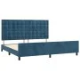 Dark blue velvet bed frame with headboard 200x200 cm by vidaXL, Beds and slatted bases - Ref: Foro24-3126023, Price: 261,14 €...
