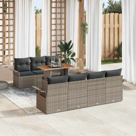 Conjunto de sofá de jardín 8 pcs Gris 100 x 55 x 73 cm