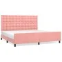 Pink velvet bed frame with headboard 200x200 cm by vidaXL, Beds and slatted bases - Ref: Foro24-3126024, Price: 230,21 €, Dis...