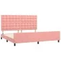 Pink velvet bed frame with headboard 200x200 cm by vidaXL, Beds and slatted bases - Ref: Foro24-3126024, Price: 230,21 €, Dis...