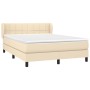 Box spring bed with cream fabric mattress 140x200 cm by vidaXL, Beds and slatted bases - Ref: Foro24-3126250, Price: 456,70 €...