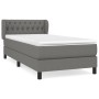 Cama box spring con colchón tela gris oscuro 100x200 cm de vidaXL, Camas y somieres - Ref: Foro24-3126462, Precio: 336,89 €, ...