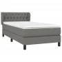 Box spring bed with dark gray fabric mattress 100x200 cm by vidaXL, Beds and slatted bases - Ref: Foro24-3126462, Price: 329,...