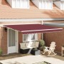 Toldo retráctil manual burdeos 400x300 cm