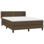 Cama box spring con colchón tela marrón oscuro 140x200 cm de vidaXL, Camas y somieres - Ref: Foro24-3126168, Precio: 431,84 €...