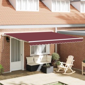 Toldo retráctil automático burdeos 400x300 cm