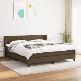 Box spring bed with dark brown fabric mattress 180x200 cm by vidaXL, Beds and slatted bases - Ref: Foro24-3126264, Price: 543...