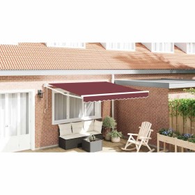 Toldo retráctil automático burdeos 300x250 cm