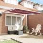 Toldo retráctil automático burdeos 300x250 cm