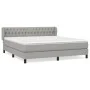 Box spring bed with light gray fabric mattress 180x200 cm by vidaXL, Beds and slatted bases - Ref: Foro24-3126501, Price: 529...