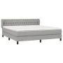 Box spring bed with light gray fabric mattress 180x200 cm by vidaXL, Beds and slatted bases - Ref: Foro24-3126501, Price: 529...