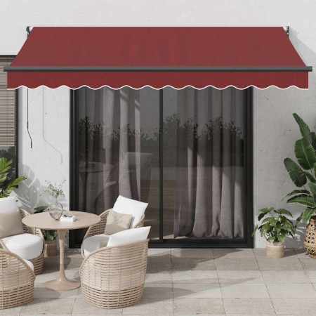 Toldo retráctil automático burdeos 350x250 cm en Toldos | Comprar online en Foro24