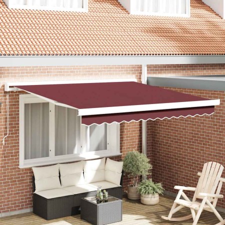 Toldo retráctil manual burdeos 300x250 cm